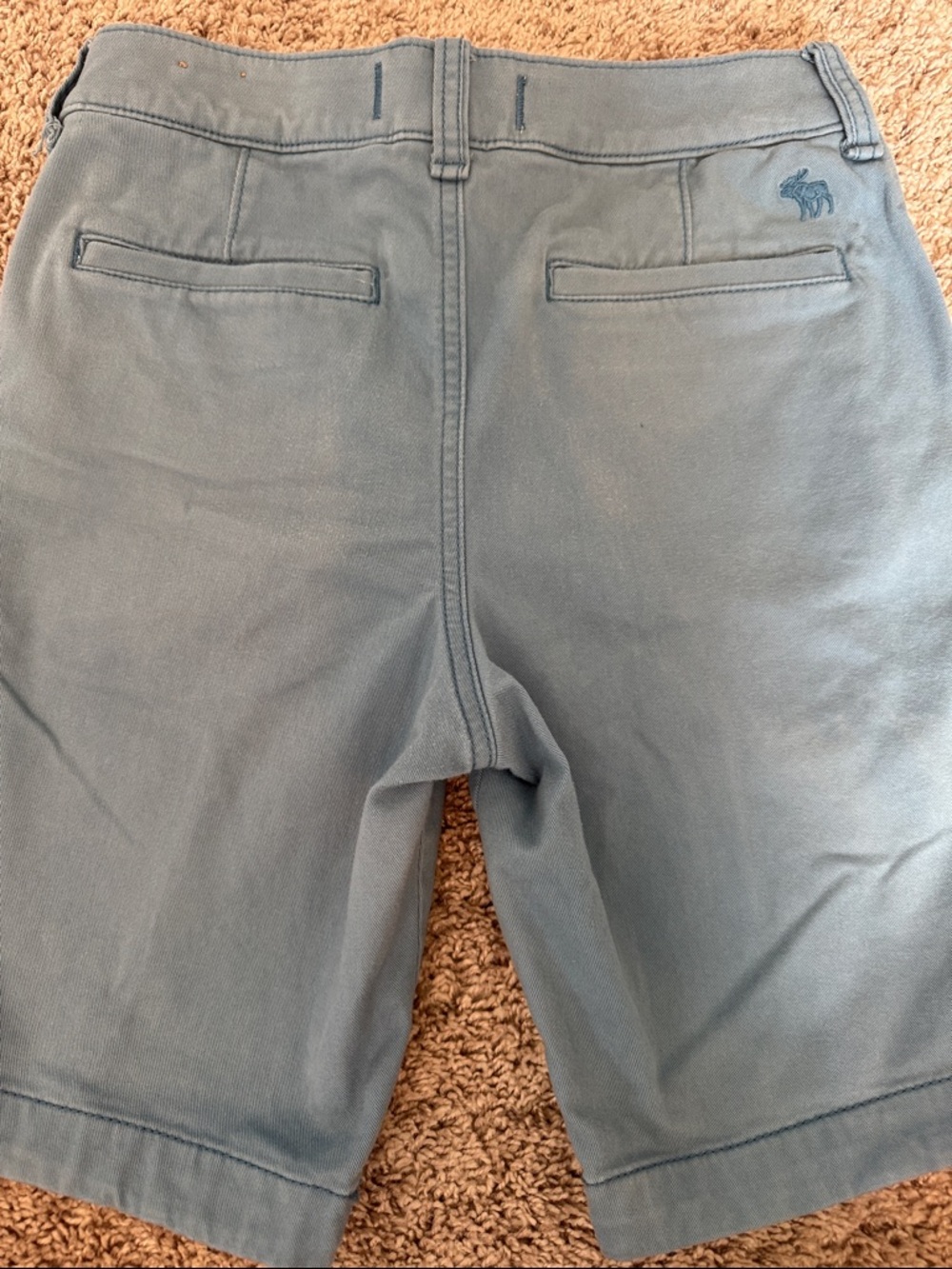 abercrombie kids blue logo chino shorts